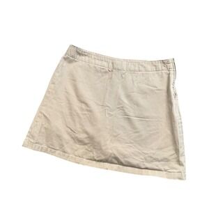 Lands' End Khaki Mini Skirt Womens 6 Tan Cotton Preppy Casual Y2K Academia